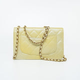 CHANEL Crossbody Yellow 23S Iridescent Yellow Lambskin Quilted Wallet On Chain (WOC) Light Gold Hardware - Redeluxe