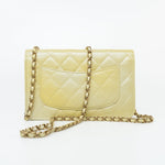 CHANEL Crossbody Yellow 23S Iridescent Yellow Lambskin Quilted Wallet On Chain (WOC) Light Gold Hardware - Redeluxe