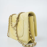 CHANEL Crossbody Yellow 23S Iridescent Yellow Lambskin Quilted Wallet On Chain (WOC) Light Gold Hardware - Redeluxe