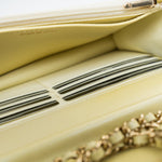 CHANEL Crossbody Yellow 23S Iridescent Yellow Lambskin Quilted Wallet On Chain (WOC) Light Gold Hardware - Redeluxe