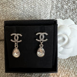 CHANEL Earrings Chanel 21K Silver Crystal Drop Earrings - Redeluxe