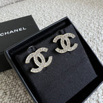 CHANEL Earrings Chanel CC Crystal Stud Earrings - Redeluxe