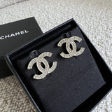 CHANEL Earrings Chanel CC Crystal Stud Earrings - Redeluxe