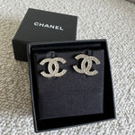 CHANEL Earrings Chanel CC Crystal Stud Earrings - Redeluxe