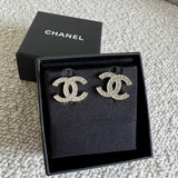 CHANEL Earrings Chanel CC Crystal Stud Earrings - Redeluxe