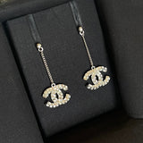 CHANEL Earrings Chanel CC Earring Silver & Crystal - Redeluxe