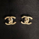 CHANEL Earrings Chanel CC Turnlock Earrings Light Gold - Redeluxe