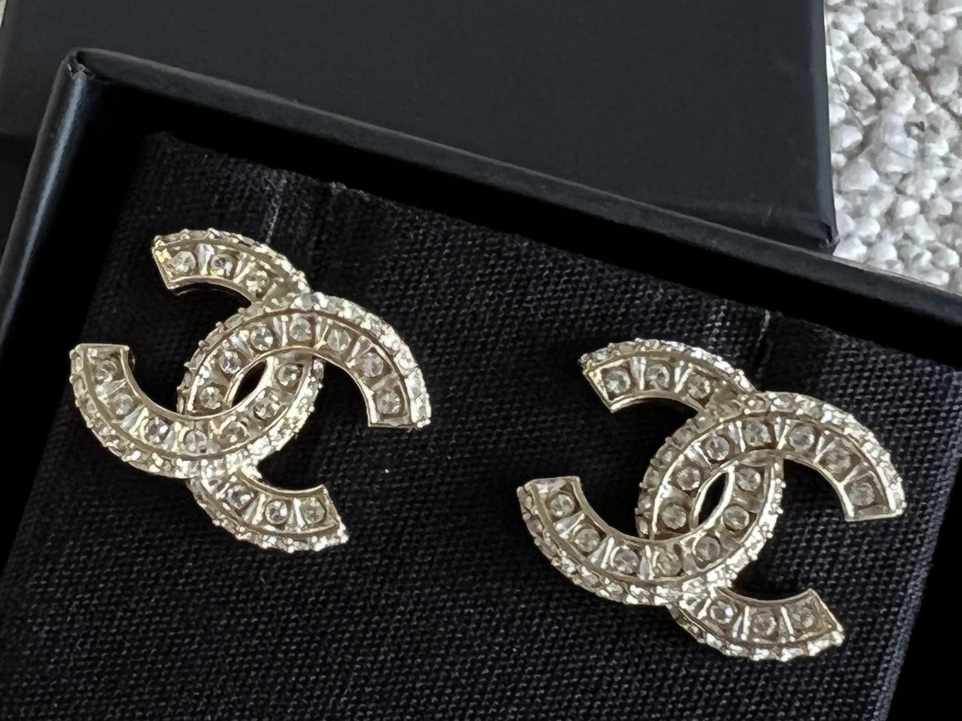 CHANEL Earrings Chanel Classic CC Timeless Earrings Light Gold - Redeluxe