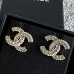 CHANEL Earrings Chanel Classic CC Timeless Earrings Light Gold - Redeluxe