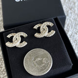 CHANEL Earrings Chanel Classic CC Timeless Earrings Light Gold - Redeluxe