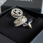 CHANEL Earrings Chanel Interlock CC Ligh Gold - Redeluxe