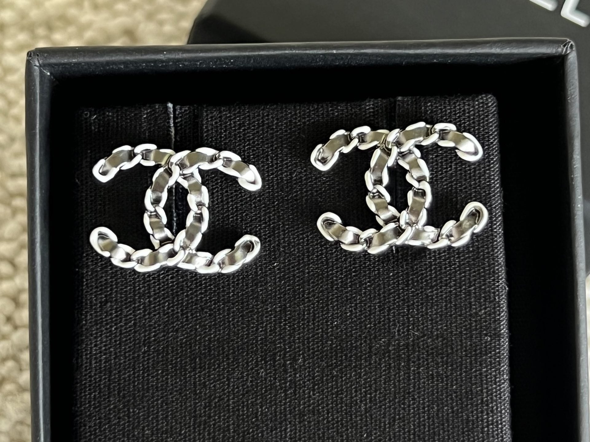 CHANEL Earrings Classic CC Ruthenium Earring - Redeluxe