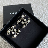 CHANEL Earrings Gold 22P Gold Black Crystal Pearl Earrings - Redeluxe