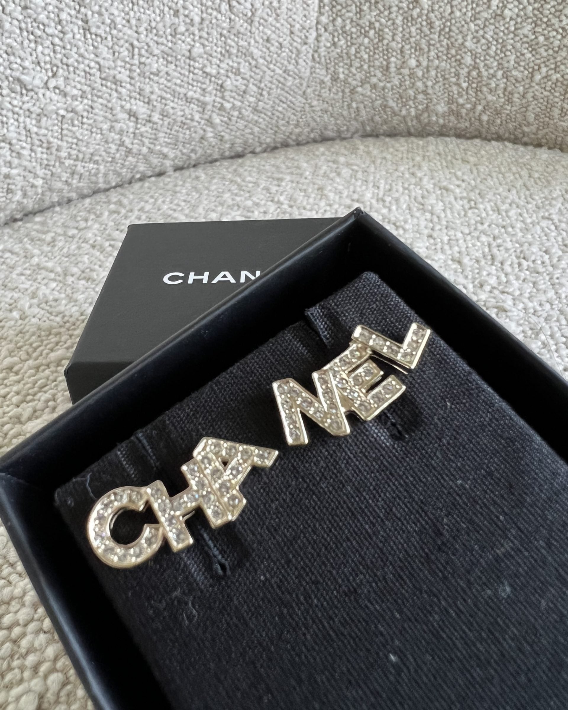 CHANEL Earrings Gold Cha-Nel Earrings - Redeluxe