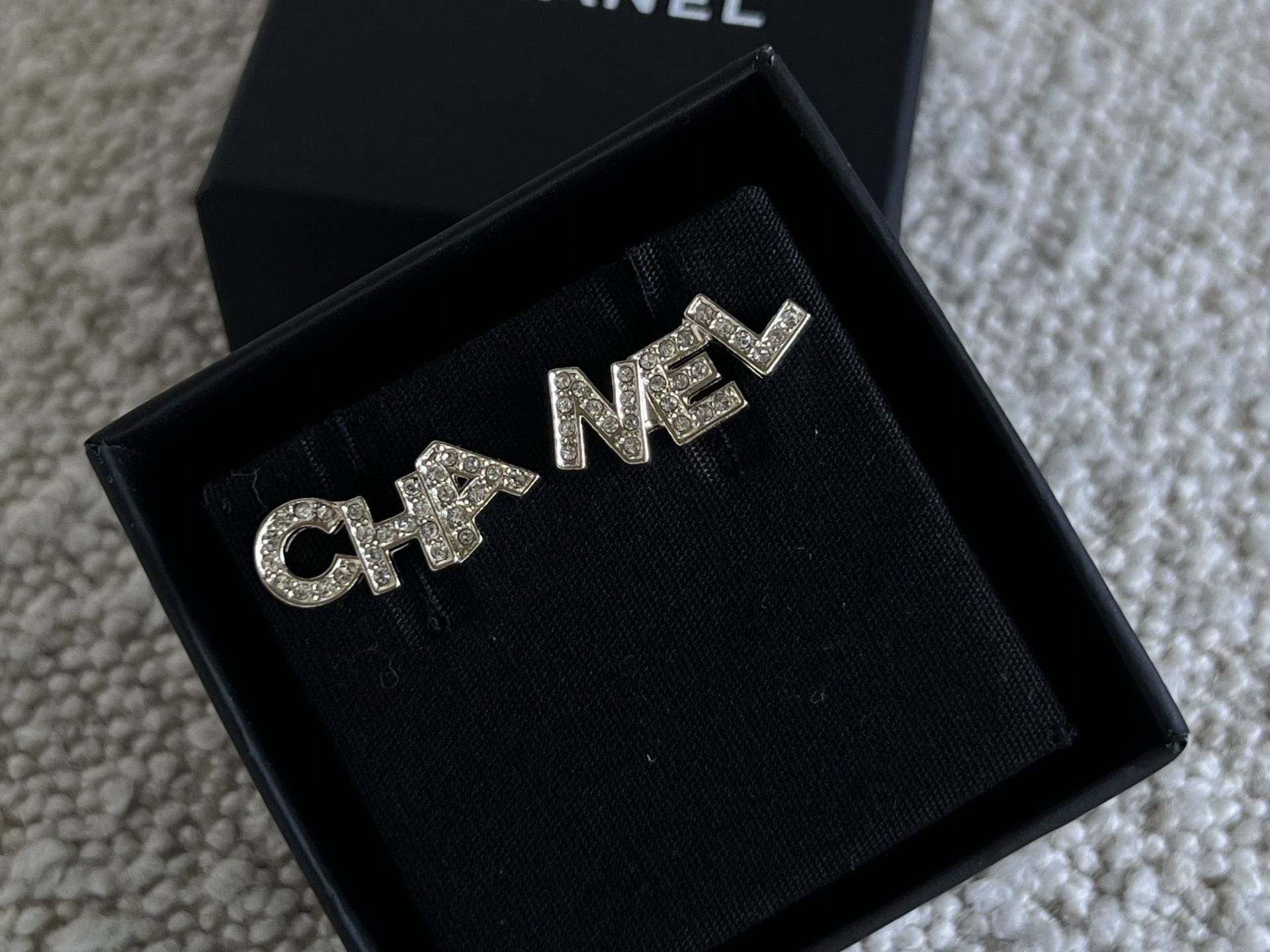 CHANEL Earrings Gold Cha-Nel Earrings - Redeluxe