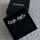 CHANEL Earrings Gold Cha-Nel Earrings - Redeluxe