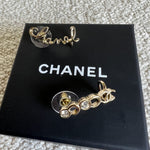CHANEL Earrings Gold Chanel and Crystal Earrings Light Gold - Redeluxe