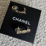 CHANEL Earrings Gold Chanel and Crystal Earrings Light Gold - Redeluxe