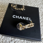 CHANEL Earrings Gold Chanel and Crystal Earrings Light Gold - Redeluxe