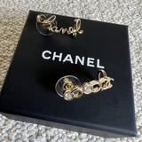 CHANEL Earrings Gold Chanel and Crystal Earrings Light Gold - Redeluxe