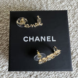 CHANEL Earrings Gold Chanel and Crystal Earrings Light Gold - Redeluxe