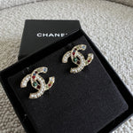 CHANEL Earrings Gold Chanel CC Multicolor/Pearly Earrings - Redeluxe