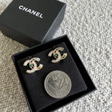 CHANEL Earrings Gold Chanel CC Multicolor/Pearly Earrings - Redeluxe
