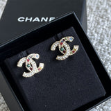 CHANEL Earrings Gold Chanel CC Multicolor/Pearly Earrings - Redeluxe