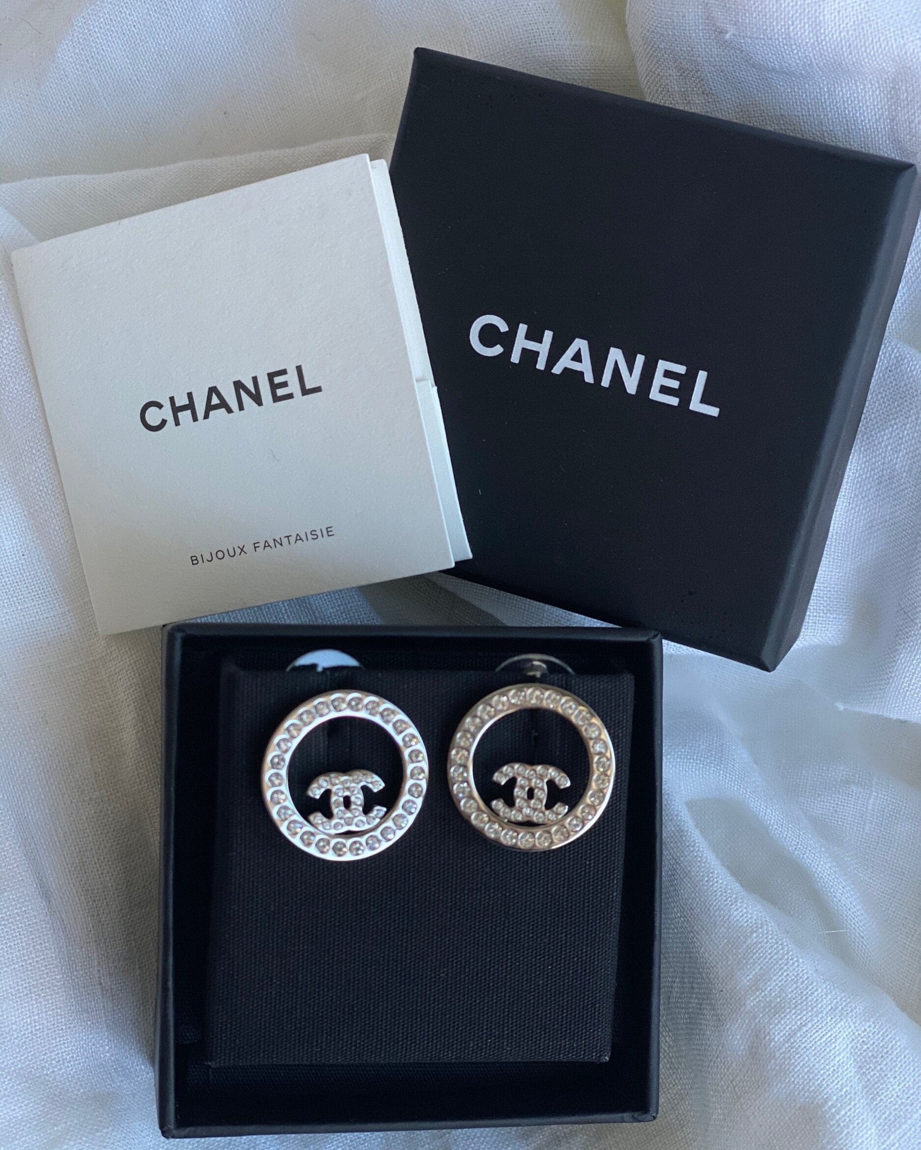 CHANEL Earrings Gold Chanel Crystal & Silver Earrings - Redeluxe