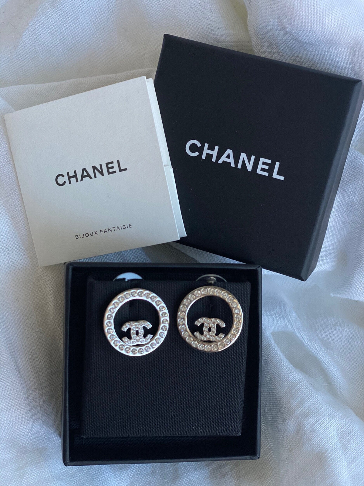 CHANEL Earrings Gold Chanel Crystal & Silver Earrings - Redeluxe