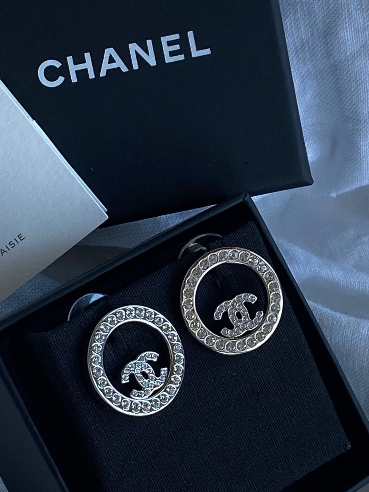 CHANEL Earrings Gold Chanel Crystal & Silver Earrings - Redeluxe