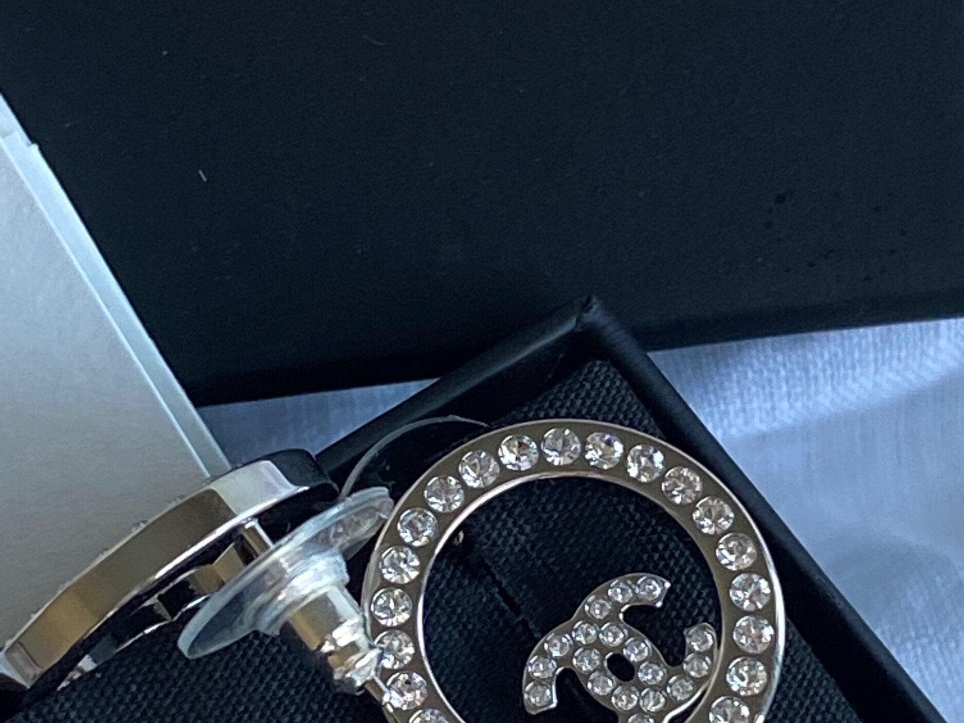 CHANEL Earrings Gold Chanel Crystal & Silver Earrings - Redeluxe