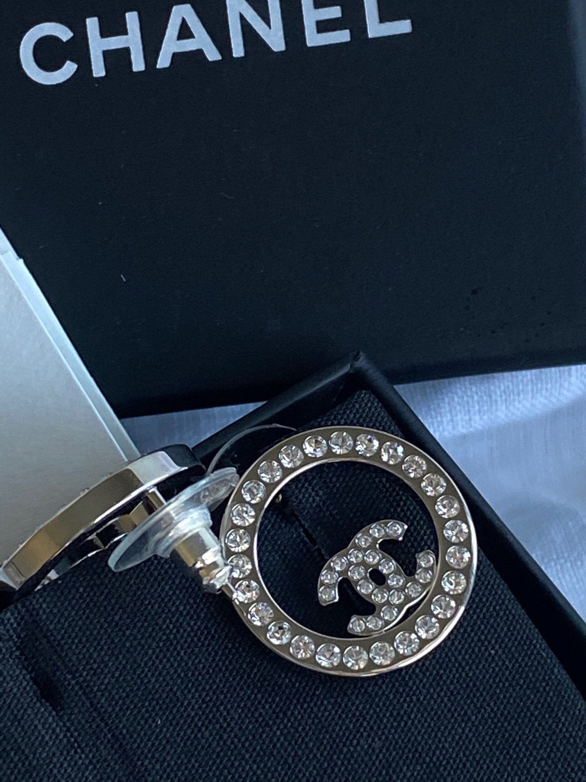 CHANEL Earrings Gold Chanel Crystal & Silver Earrings - Redeluxe