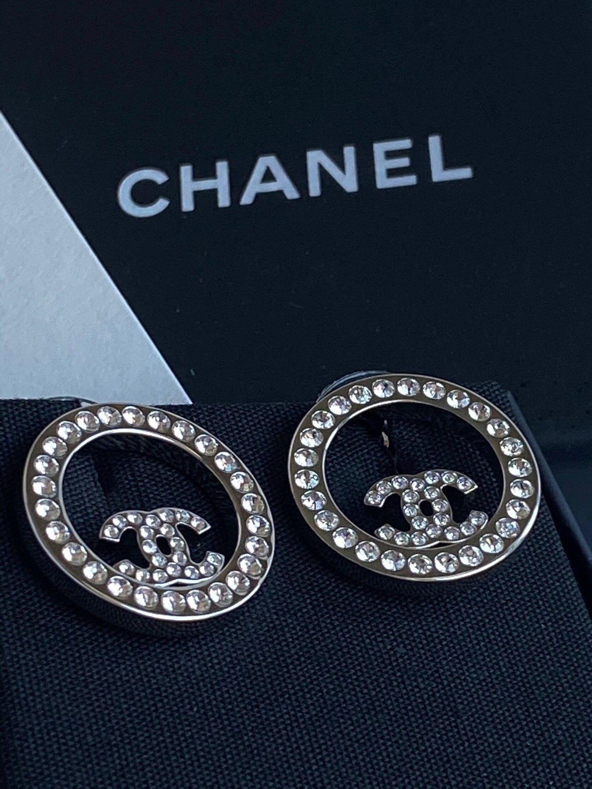 CHANEL Earrings Gold Chanel Crystal & Silver Earrings - Redeluxe