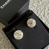 CHANEL Earrings Gold Chanel Round CC Earrings - Redeluxe