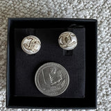 CHANEL Earrings Gold Chanel Round CC Earrings - Redeluxe