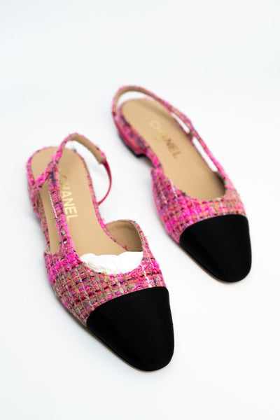 Chanel Tweed Slingbacks Size Pink Black – REDELUXE