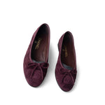 CHANEL Flats Purple 19K CC Suede Ballerina Flats Burgundy 35.5 / 5 - Redeluxe