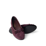 CHANEL Flats Purple 19K CC Suede Ballerina Flats Burgundy 35.5 / 5 - Redeluxe
