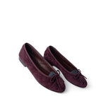 CHANEL Flats Purple 19K CC Suede Ballerina Flats Burgundy 35.5 / 5 - Redeluxe