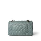 CHANEL Green 22C Dark Green Caviar Quilted Classic Flap Medium Light Gold Hardware - Redeluxe