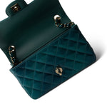 CHANEL Green 23P Multi Tone Green Patent Quilted Mini Rectangular Flap Light Gold Hardware - Redeluxe