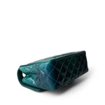 CHANEL Green 23P Multi Tone Green Patent Quilted Mini Rectangular Flap Light Gold Hardware - Redeluxe