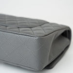 CHANEL Handbag 17B Grey Caviar Quilted Classic Flap Medium Silver Hardware - Redeluxe