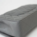 CHANEL Handbag 17B Grey Caviar Quilted Classic Flap Medium Silver Hardware - Redeluxe