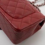 CHANEL Handbag 17B Mini Rectangular Red Caviar Quilted Flap Silver Hardware’s - Redeluxe