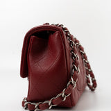 CHANEL Handbag 17B Mini Rectangular Red Caviar Quilted Flap Silver Hardware’s - Redeluxe