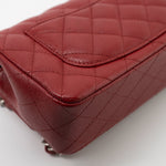 CHANEL Handbag 17B Mini Rectangular Red Caviar Quilted Flap Silver Hardware’s - Redeluxe