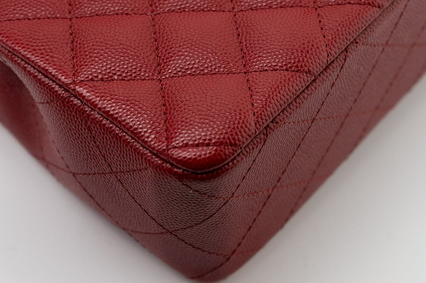 CHANEL Handbag 17B Mini Rectangular Red Caviar Quilted Flap Silver Hardware’s - Redeluxe
