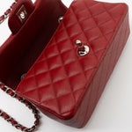 CHANEL Handbag 17B Mini Rectangular Red Caviar Quilted Flap Silver Hardware’s - Redeluxe